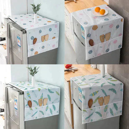 Luxury Waterproof Fridge Cover + Free Oven Protector | Dustproof & Spill-Resistant with Storage Pockets