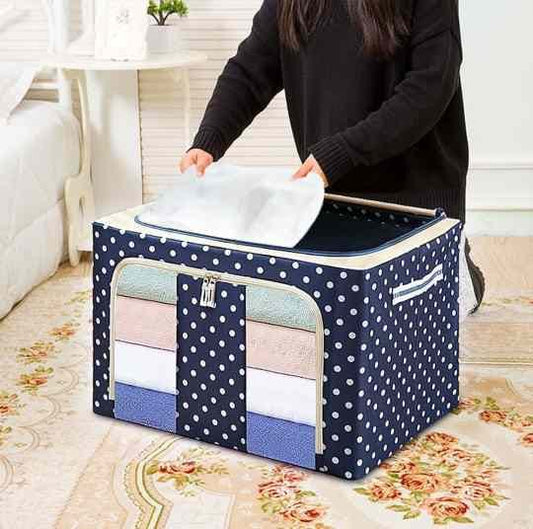 Foldable Large Storage Bag with Iron Frame | No More Mess, Only Class