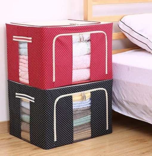 2-in-1 Foldable Iron Frame Storage Bags | Save Space, Stay Organized in Style